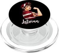 Proud Strong Latvian Girl Woman Girlfriend Latvia Flag PopSockets PopGrip para MagSafe