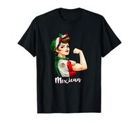 Proud Strong Mexican Girl Woman Girlfriend Mexico Flag Camiseta