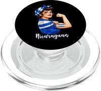 Proud Strong Nicaraguan Girl Woman Girlfriend Nicaragua Flag PopSockets PopGrip para MagSafe