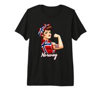 Proud Strong Norwegian Girl Woman Girlfriend Norway Flag Camiseta Premium