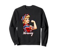 Proud Strong Norwegian Girl Woman Girlfriend Norway Flag Sudadera