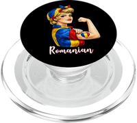 Proud Strong Romanian Girl Woman Girlfriend Romania Flag PopSockets PopGrip para MagSafe