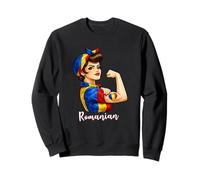 Proud Strong Romanian Girl Woman Girlfriend Romania Flag Sudadera