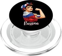 Proud Strong Russian Girl Woman Girlfriend Russia Flag PopSockets PopGrip para MagSafe