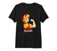 Proud Strong Spanish Girl Woman Girlfriend Spain Flag Camiseta Premium