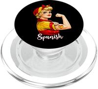 Proud Strong Spanish Girl Woman Girlfriend Spain Flag PopSockets PopGrip para MagSafe