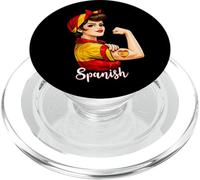 Proud Strong Spanish Girl Woman Girlfriend Spain Flag PopSockets PopGrip para MagSafe