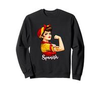 Proud Strong Spanish Girl Woman Girlfriend Spain Flag Sudadera