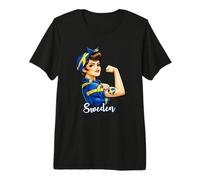 Proud Strong Swedish Girl Woman Girlfriend Sweden Flag Camiseta Premium