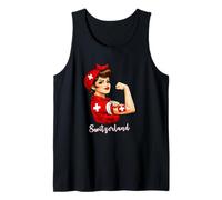 Proud Strong Swiss Girl Woman Girlfriend Switzerland Flag Camiseta sin Mangas
