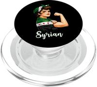 Proud Strong Syrian Girl Woman Girlfriend New Syria Flag PopSockets PopGrip para MagSafe