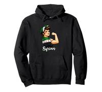 Proud Strong Syrian Girl Woman Girlfriend New Syria Flag Sudadera con Capucha