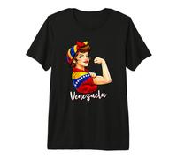 Proud Strong Venezuelan Girl Woman Girlfriend Venezuela Flag Camiseta Premium