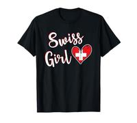 Proud Swiss Girl Switzerland Flag Swiss Girlfriend Wife Camiseta