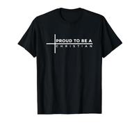 Proud To Be A Christian Camiseta gráfica económica, Hombre, Negro, XL