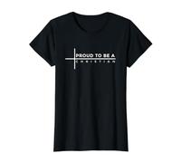 Proud To Be A Christian Camiseta gráfica económica, Mujer, Negro, M