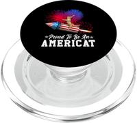 Proud To Be An Americat Cat 4th of July Firework Patriotic PopSockets PopGrip para MagSafe