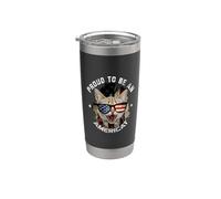 Proud To Be An Americat Funny Cat US Flag Lover 4th of July Vaso térmico de acero inoxidable de doble pared