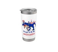 Proud To Be An Amerisaurus Dinosaur T Rex 4th Of July Vaso térmico de acero inoxidable de doble pared