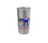 Proud To Be An Amerisaurus Dinosaur T Rex 4th Of July Vaso térmico de acero inoxidable de doble pared