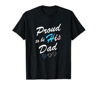 Proud To Be His Dad Transgender Pride Flag Trans Hijo Camiseta gráfica económica, Hombre, Negro, L