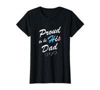 Proud To Be His Dad Transgender Pride Flag Trans Hijo Camiseta gráfica económica, Mujer, Negro, XL