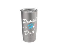 Proud To Be His Dad Transgender Pride Flag Trans Hijo Vaso térmico de acero inoxidable de doble pared