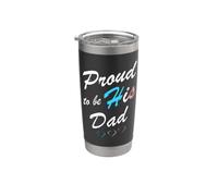 Proud To Be His Dad Transgender Pride Flag Trans Hijo Vaso térmico de acero inoxidable de doble pared