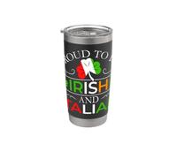 Proud to Be Irish and Italian Funny Italian St Patrick's Day Vaso térmico de acero inoxidable de doble pared