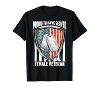 Proud To Have Served Female Veteran Day 4th of July Camiseta