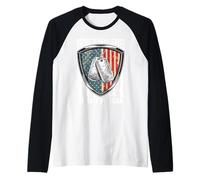 Proud To Have Served Female Veteran Day 4th of July Camiseta Manga Raglan