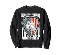 Proud To Have Served Female Veteran Day 4th of July Sudadera