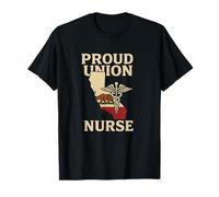 Proud Union Nurse California Flag RN Labor Rights Design Camiseta