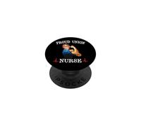 Proud Union Nurse Safe Staffing Saves Night Shift RN ER ICU PopSockets PopGrip Adhesivo
