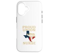 Proud Union Nurse Texas Flag RN Labor Rights Design Carcasa para iPhone 16
