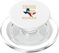 Proud Union Nurse Texas Flag RN Labor Rights Design PopSockets PopGrip para MagSafe
