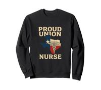 Proud Union Nurse Texas Flag RN Labor Rights Design Sudadera