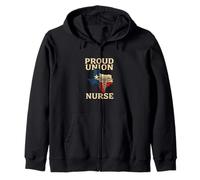 Proud Union Nurse Texas Flag RN Labor Rights Design Sudadera con Capucha