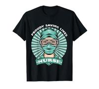 Proudly Saving Lives Nurse Funny For Nurses Camiseta gráfica económica