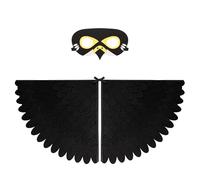 Proumhang 2 piezas de disfraz de alas de pájaro para niños de 3 a 8 años,disfraz de búho de pájaro y pavo real,máscara de ojo de fieltro para niños y niñas y conjunto de alas,Halloween,estilo 22