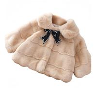 Proumhang Bebé Niña Niño Invierno Cálido Abrigo de piel sintética,Manga Larga,Fuzzy Cute Capa Chaqueta Capa Poncho Abrigo Outwear,Chaqueta con Capucha para Niños Beige 100