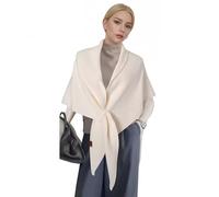 Proumhang Bufanda Triangular Elegante para Mujer, Chal Poncho Multifuncional de Invierno,Cubre Cuello y Hombros,Accesorio Versátil de Moda,186x75cm,Blanco