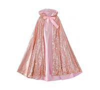 Proumhang Capa con Capucha para Niñas Capa Dos Capas Sparkling Lentejuelas Capa Niños Niñas Halloween Navidad Carnaval Día del Niño Princesa Fiesta de Cumpleaños Cosplay Costume Champagne L