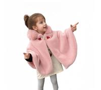 Proumhang Capa con Capucha para Niñas,Poncho de Invierno Cálido para Exteriores,Chaqueta con Capucha,Abrigo con Capa de Princesa, Ropa para la Nieve para Bebés y Niños Pequeños,Rosa,100