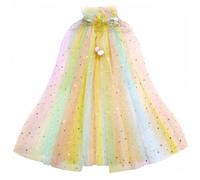 Proumhang Capa de Princesa para Niñas,Colorida Capa de Princesa,Sparkling Lentejuelas Tul Princesa Fancy Dress,Halloween Carnaval para 3-8 años de edad las Niñas Colores 2 L