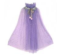 Proumhang Capa de Princesa para Niñas,Colorida Capa de Princesa,Sparkling Lentejuelas Tul Princesa Fancy Dress,Halloween Carnaval para 3-8 años de edad las Niñas Morado L