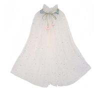 Proumhang Capa de Princesa para Niñas,Colorida Capa de Princesa,Sparkling Lentejuelas Tul Princesa Fancy Dress,Halloween Carnaval para 3-8 años de edad las Niñas Blanco L