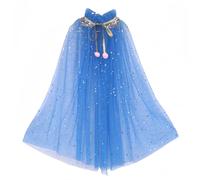 Proumhang Capa de Princesa para Niñas,Colorida Capa de Princesa,Sparkling Lentejuelas Tul Princesa Fancy Dress,Halloween Carnaval para 3-8 años de edad las Niñas Azul Oscuro L