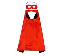 Proumhang Capa Máscara Set Halloween Navidad Carnaval Día de los Niños Fiesta de Cumpleaños Cosplay Rendimiento Traje Capa de Superhéroe Para Niños de 1-9 años Rojo