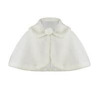 Proumhang Capa Princesa para Niñas,Chaleco de Pelo Sintético para Bodas,Accesorio para Vestido de Damita,Chal con un Botón, Elegante para Niñas,Fiesta y Eventos Especiales Blanco S(1-3 años)